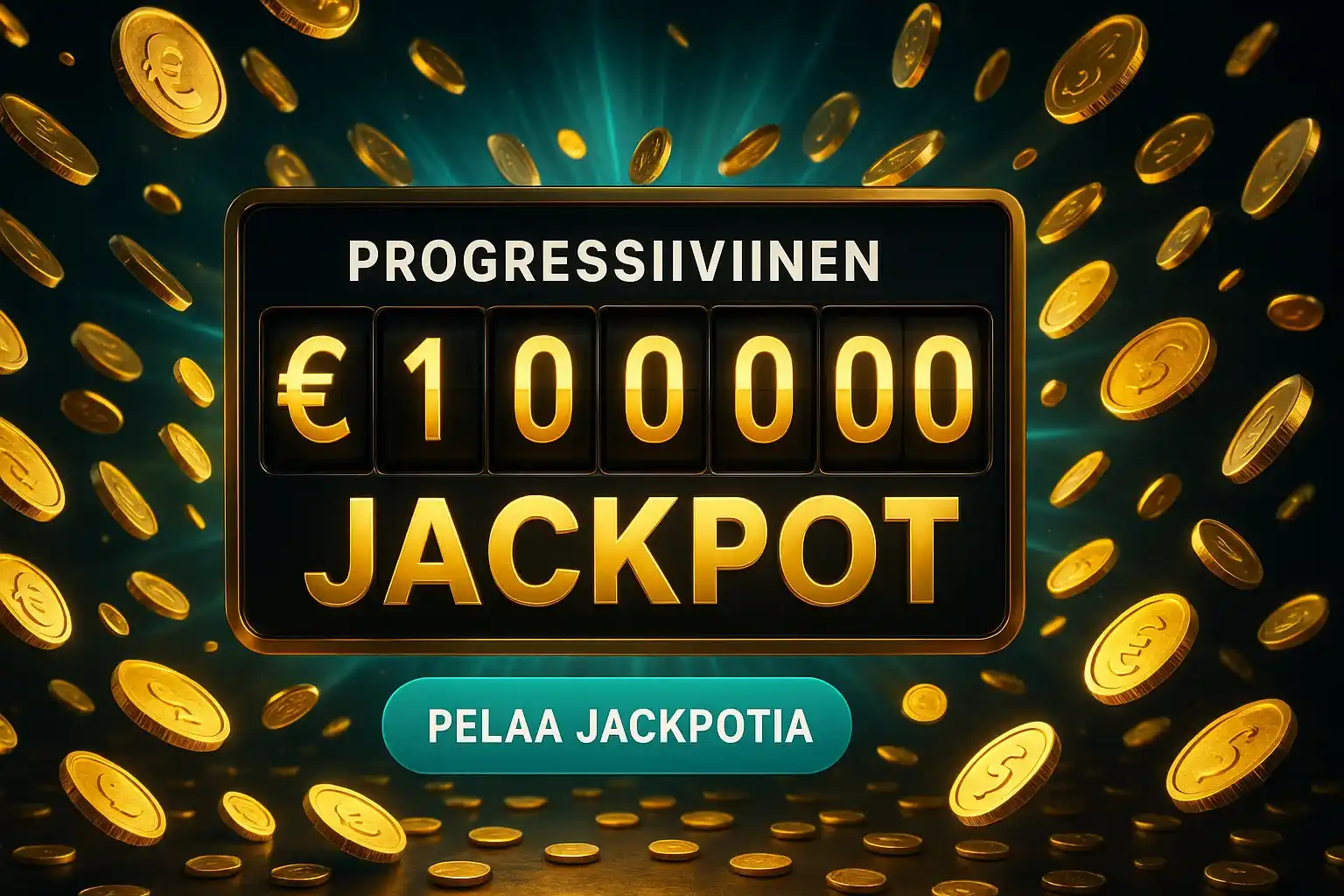 Leveä suomalainen kasinobanneri, miljoonan euron jackpot ja kultakolikot